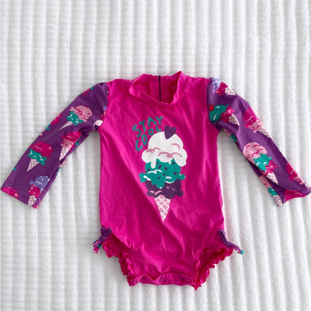 BABY Swimsuit RUFFLEBUTTS Rashguard 18-24 Mos